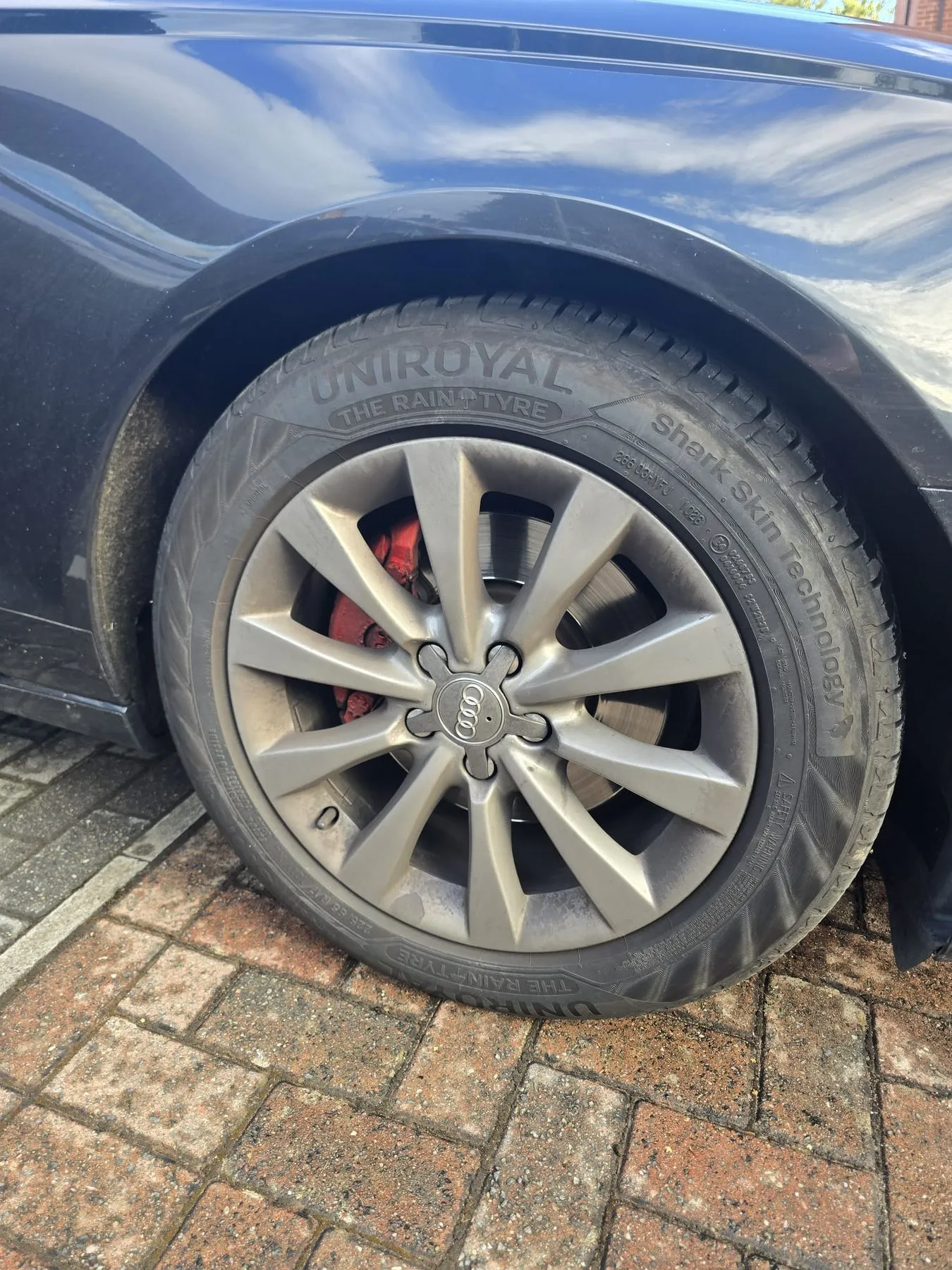 Audi alloy wheel before cleaning with Nerta products